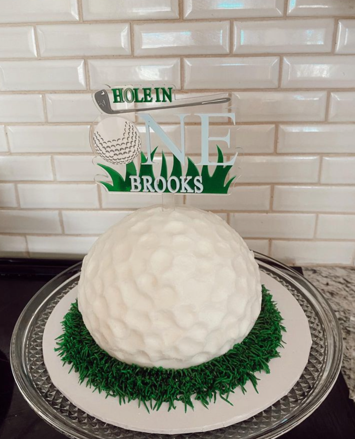 Hole In One Cake Topper, Golf Cake Topper