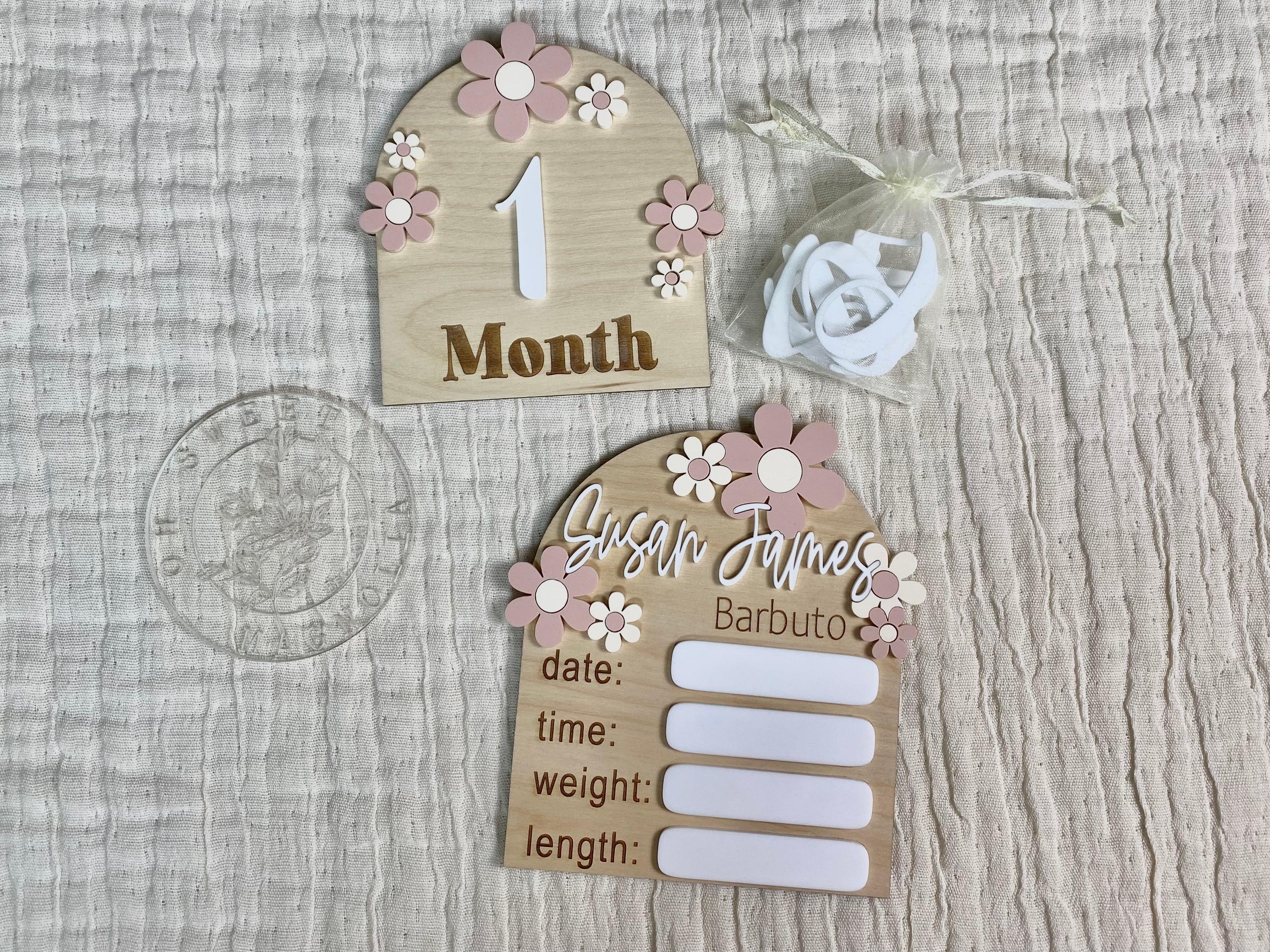 Daisy + Flower Birth Stat Sign