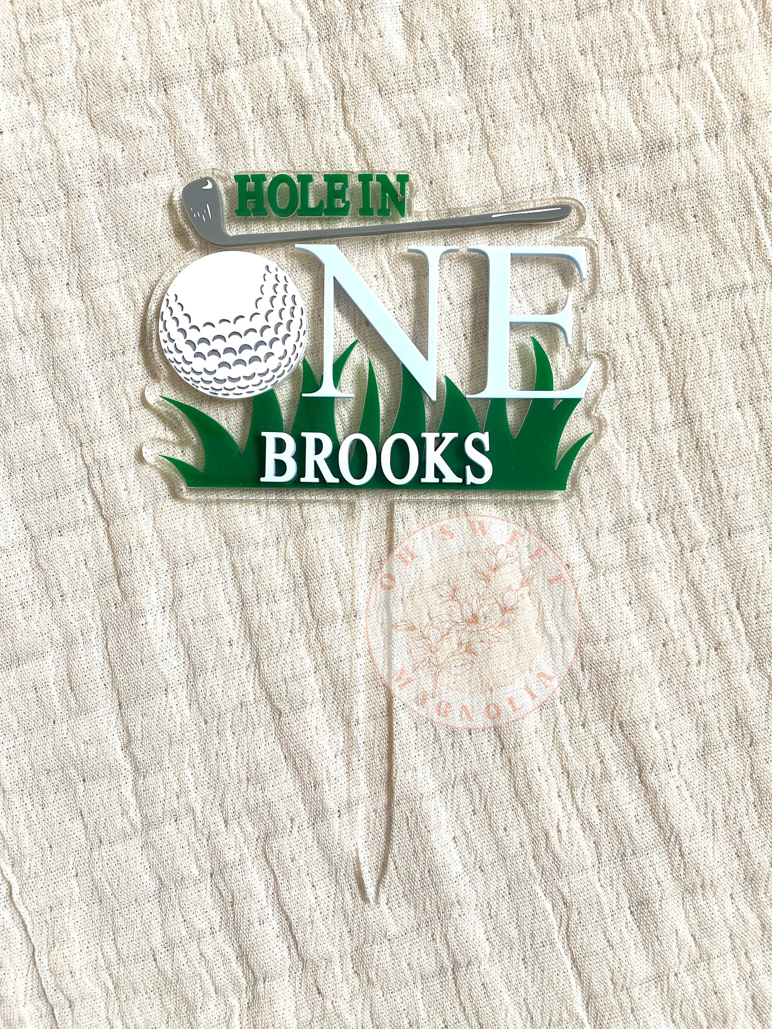 Hole In One Cake Topper, Golf Cake Topper