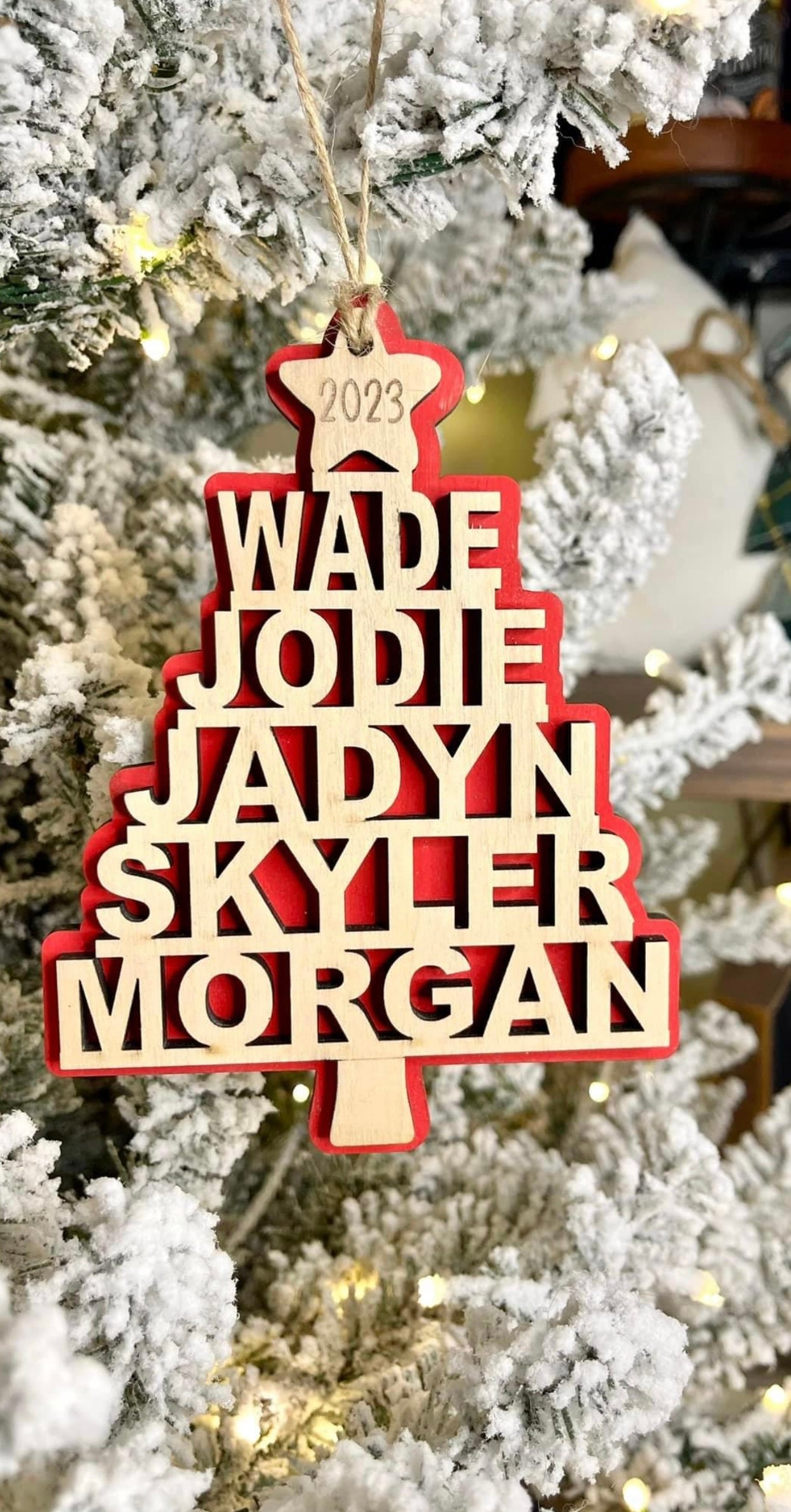 Custom Christmas Tree Name Ornament, Family Name Christmas Tree Ornament, Personalized Name Ornament, Christmas Tree Name, 2023 Christmas