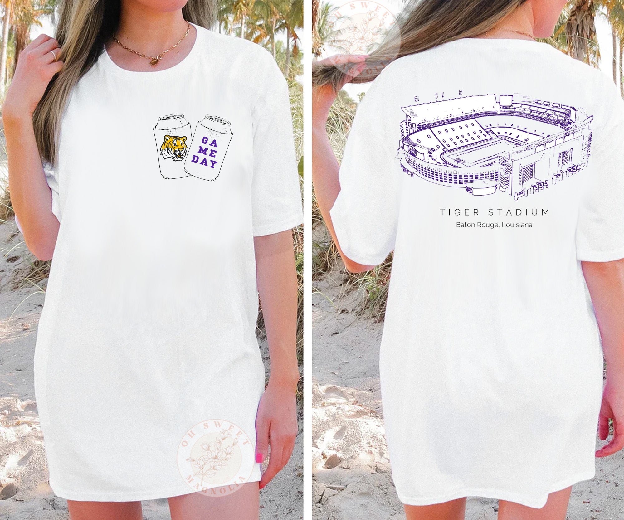 LSU Beer Can Tiger Stadium T Shirt