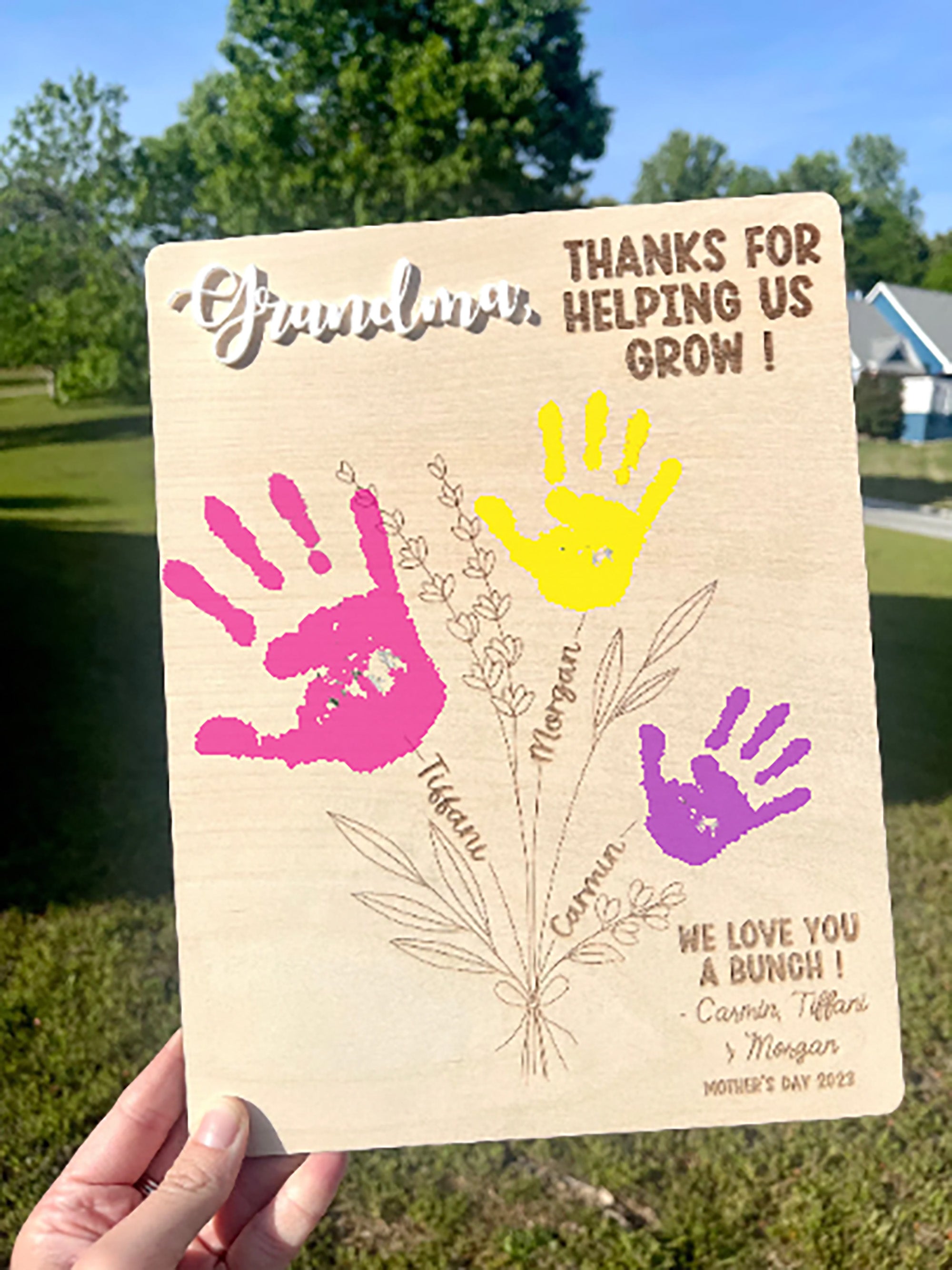 Floral Handprint Sign