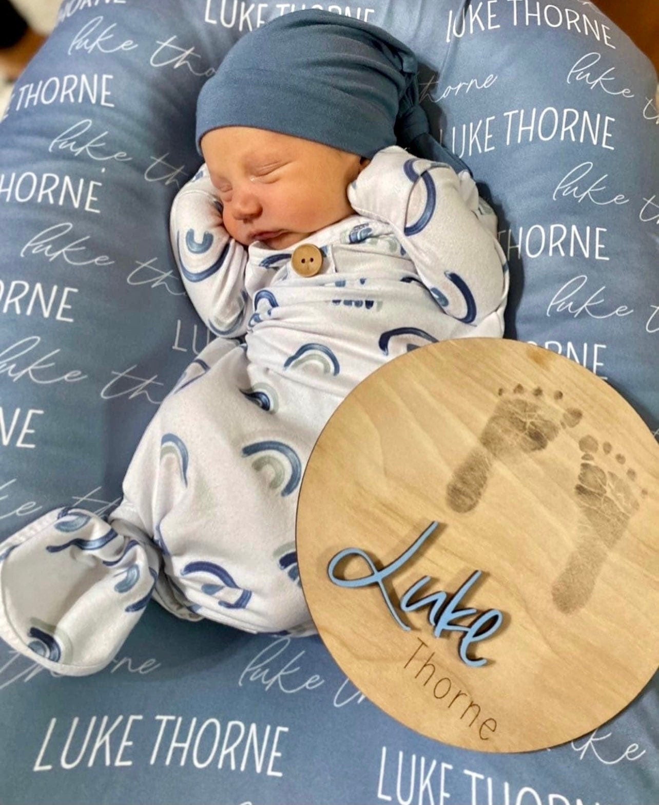 Wooden Birth Stats Sign