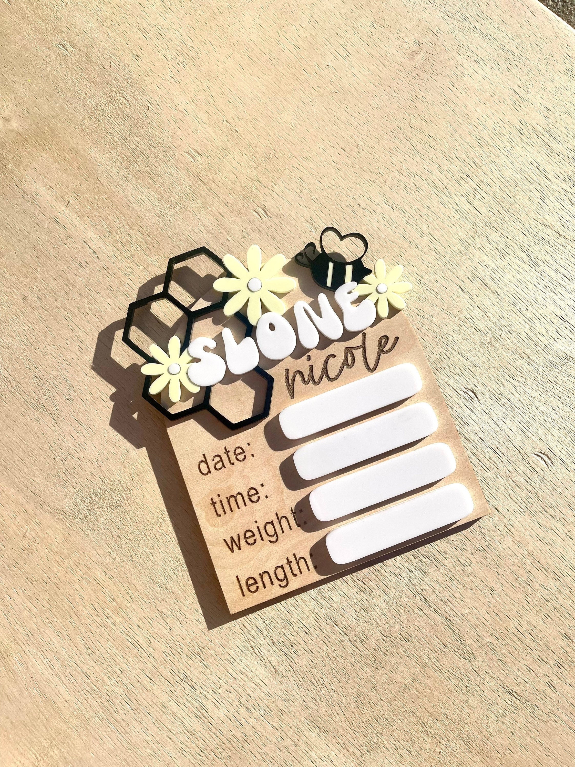 Honeycomb Bumble Bee Birth Stat Sign