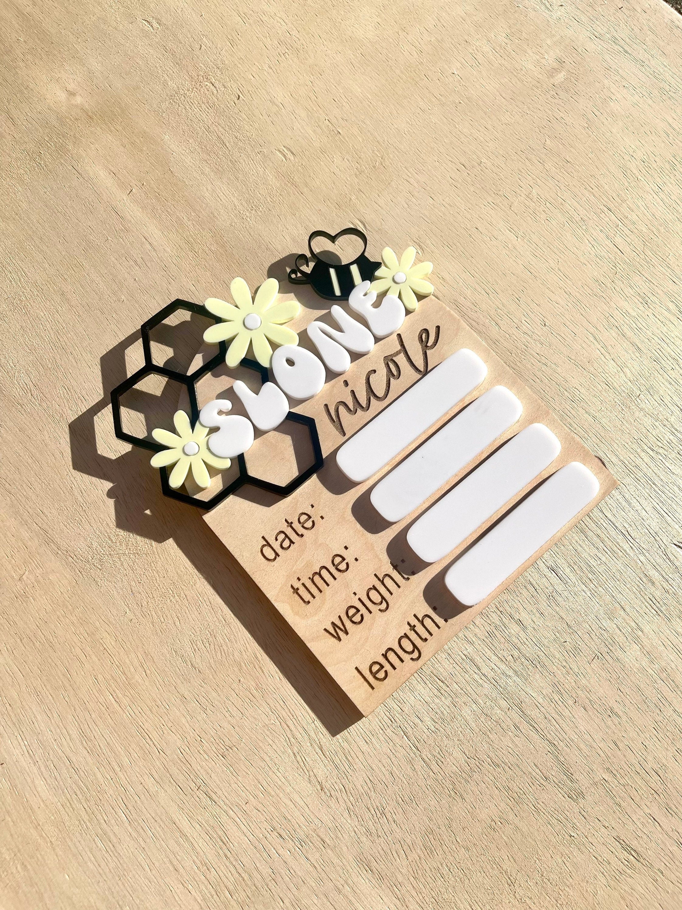 Honeycomb Bumble Bee Birth Stat Sign