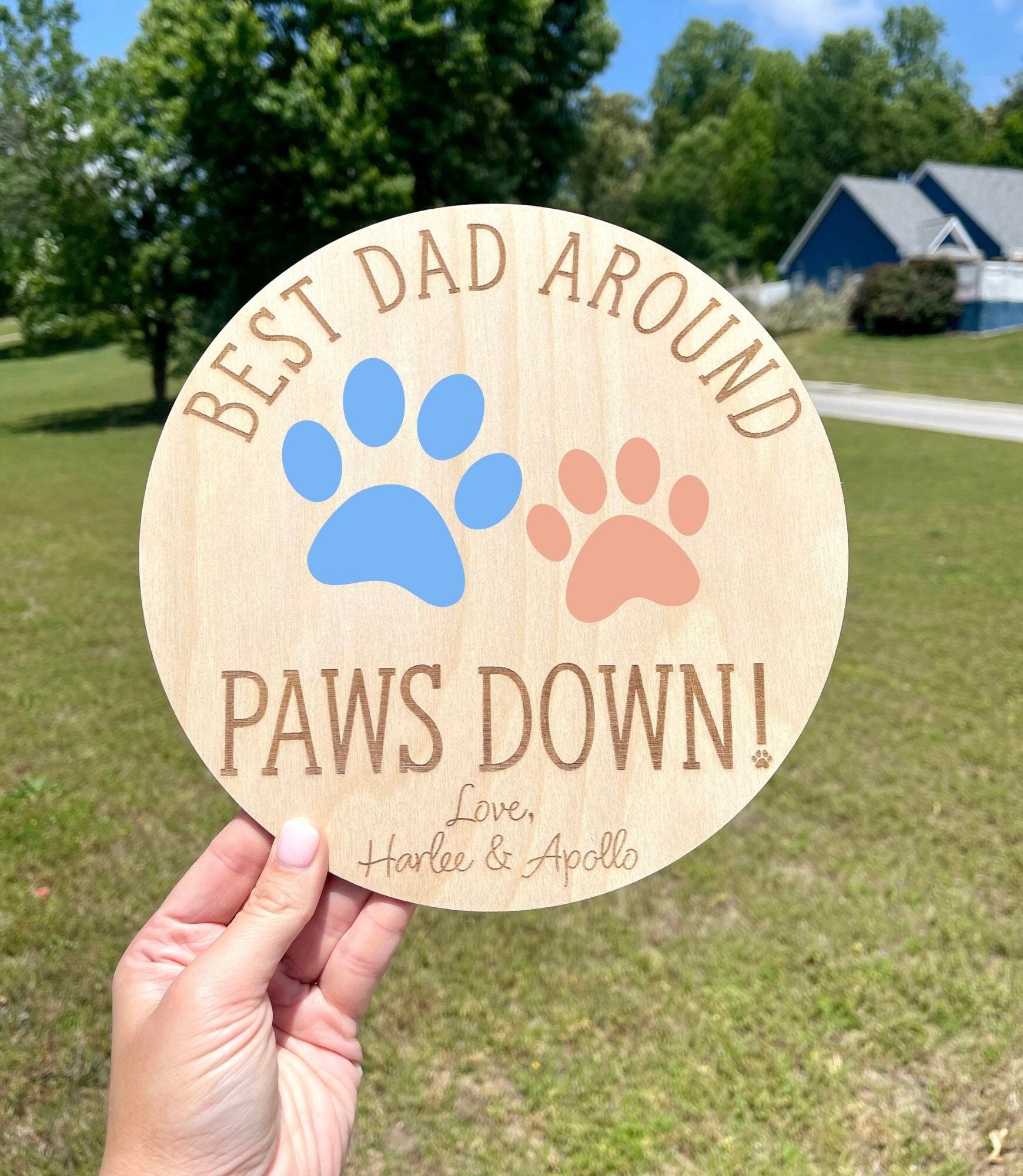 Best DAD AROUND PAWS Down + Pet Gift