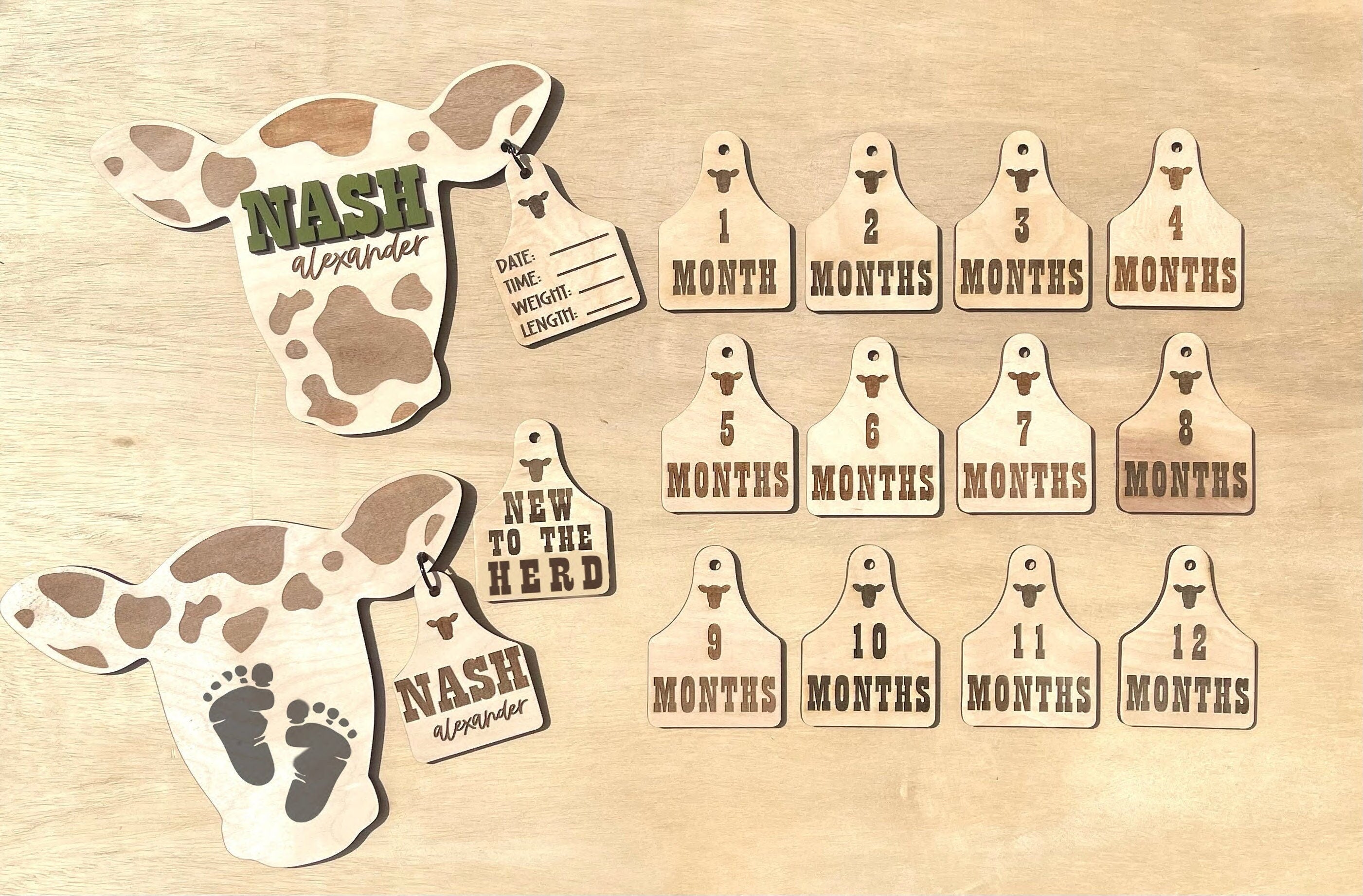 Cow Tag Baby Milestones + Milestone Cards