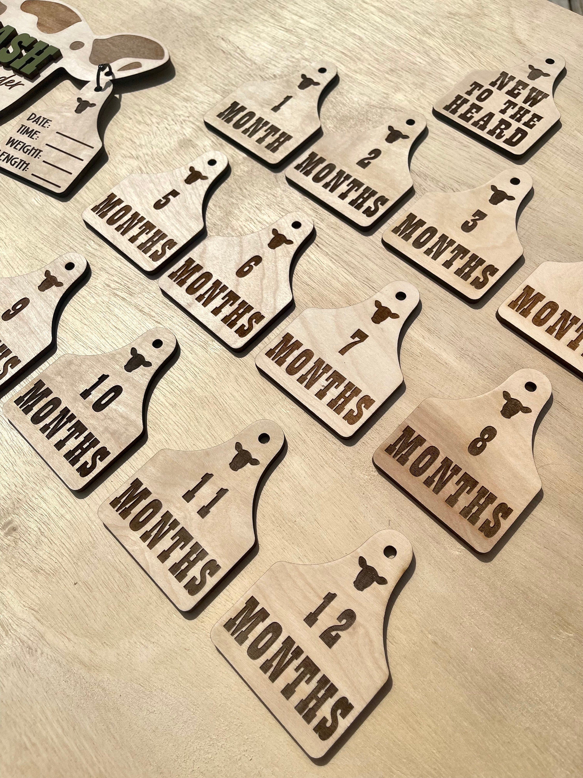 Cow Tag Baby Milestones + Milestone Cards