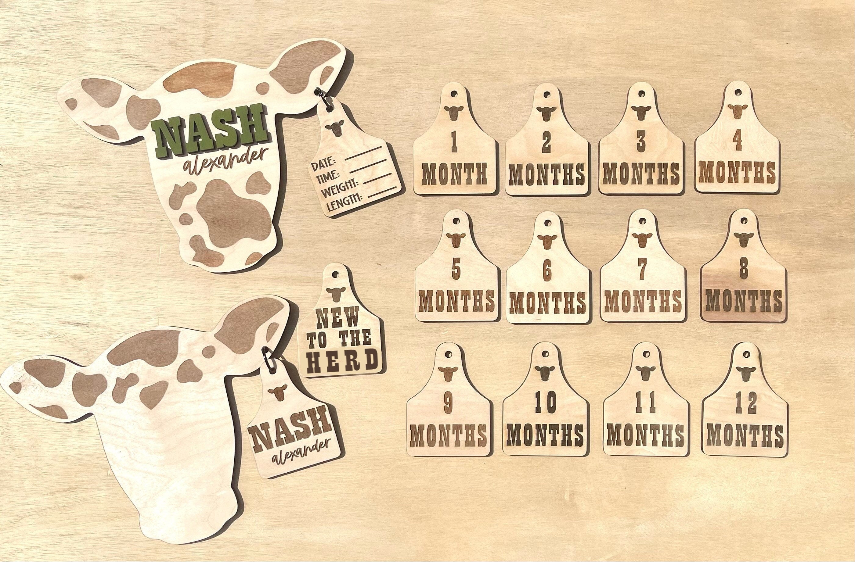 Cow Tag Baby Milestones + Milestone Cards