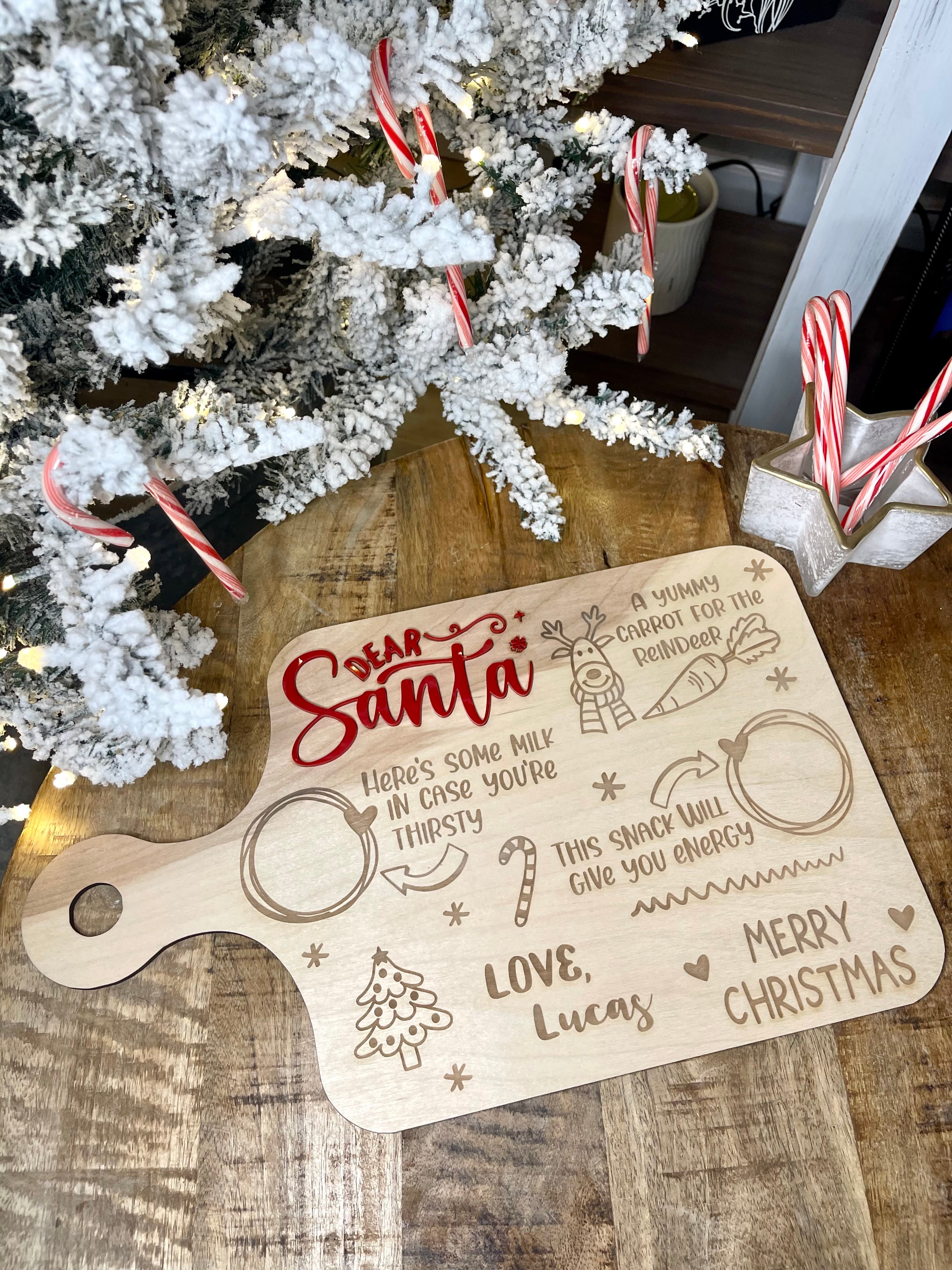 Santa’s milk and cookie tray, Personalized Dear Santa Milk & Cookie Tray, Personalized, Custom Santa's Cookie Tray