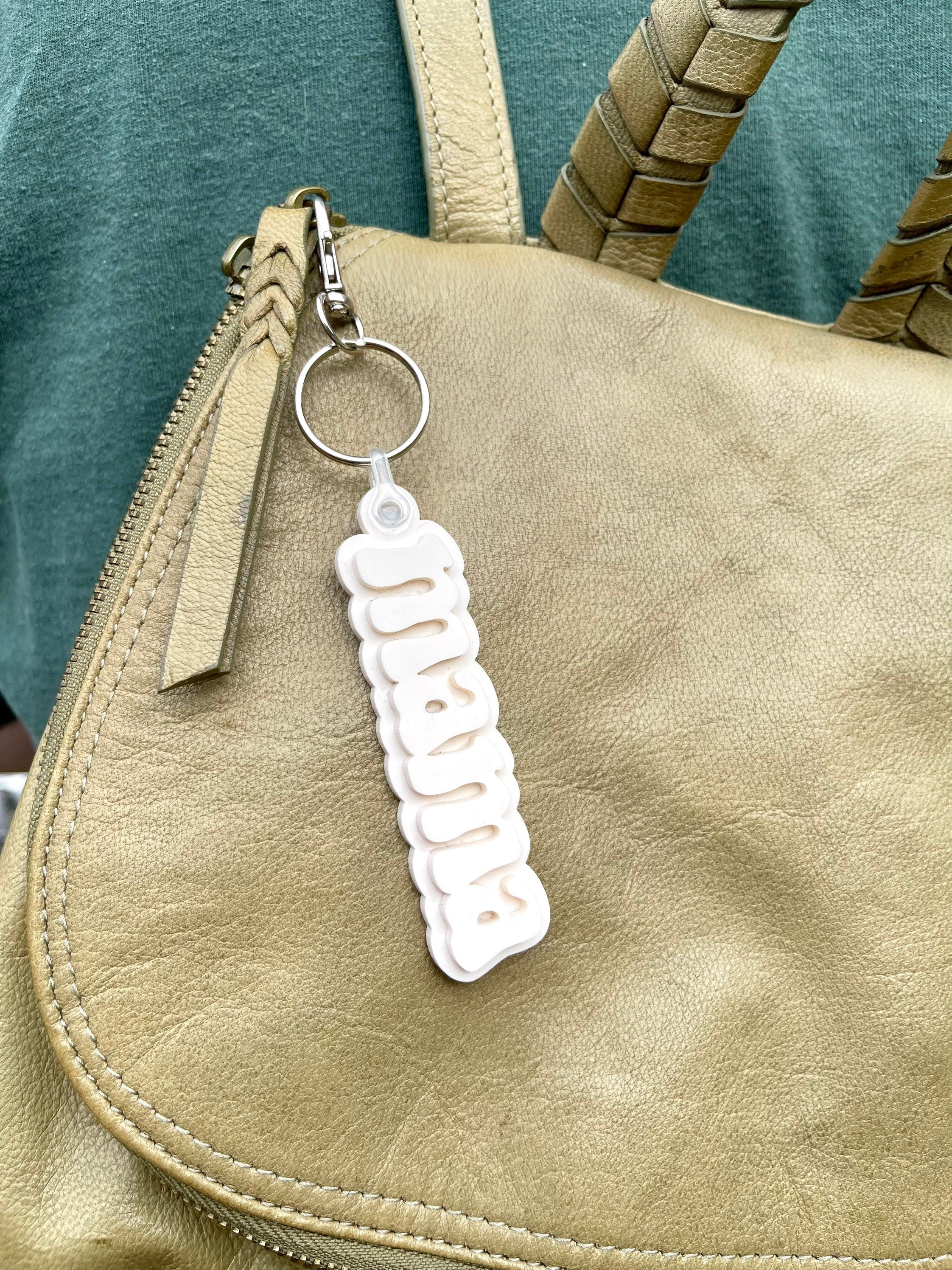 Monochromatic MAMA Keychain + Hearts  Personalized Keychain